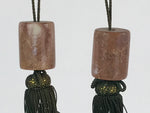 Japanese Agate Stone Hanging Scroll Weights Fuchin Kakejiku Green Tassel FC340