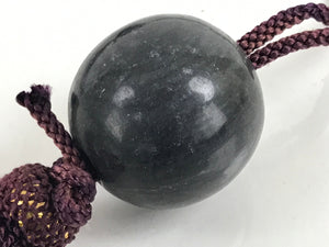 Japanese Agate Stone Hanging Scroll Weights Fuchin Kakejiku Purple Tassel FC350