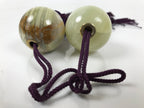 Japanese Agate Stone Hanging Scroll Weights Fuchin Kakejiku Purple Tassel FC366