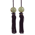 Japanese Agate Stone Hanging Scroll Weights Fuchin Kakejiku Purple Tassel FC366