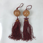 Japanese Agate Stone Hanging Scroll Weights Fuchin Kakejiku Red Tassel FC354