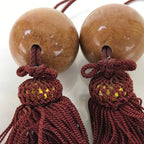 Japanese Agate Stone Hanging Scroll Weights Fuchin Kakejiku Red Tassel FC354