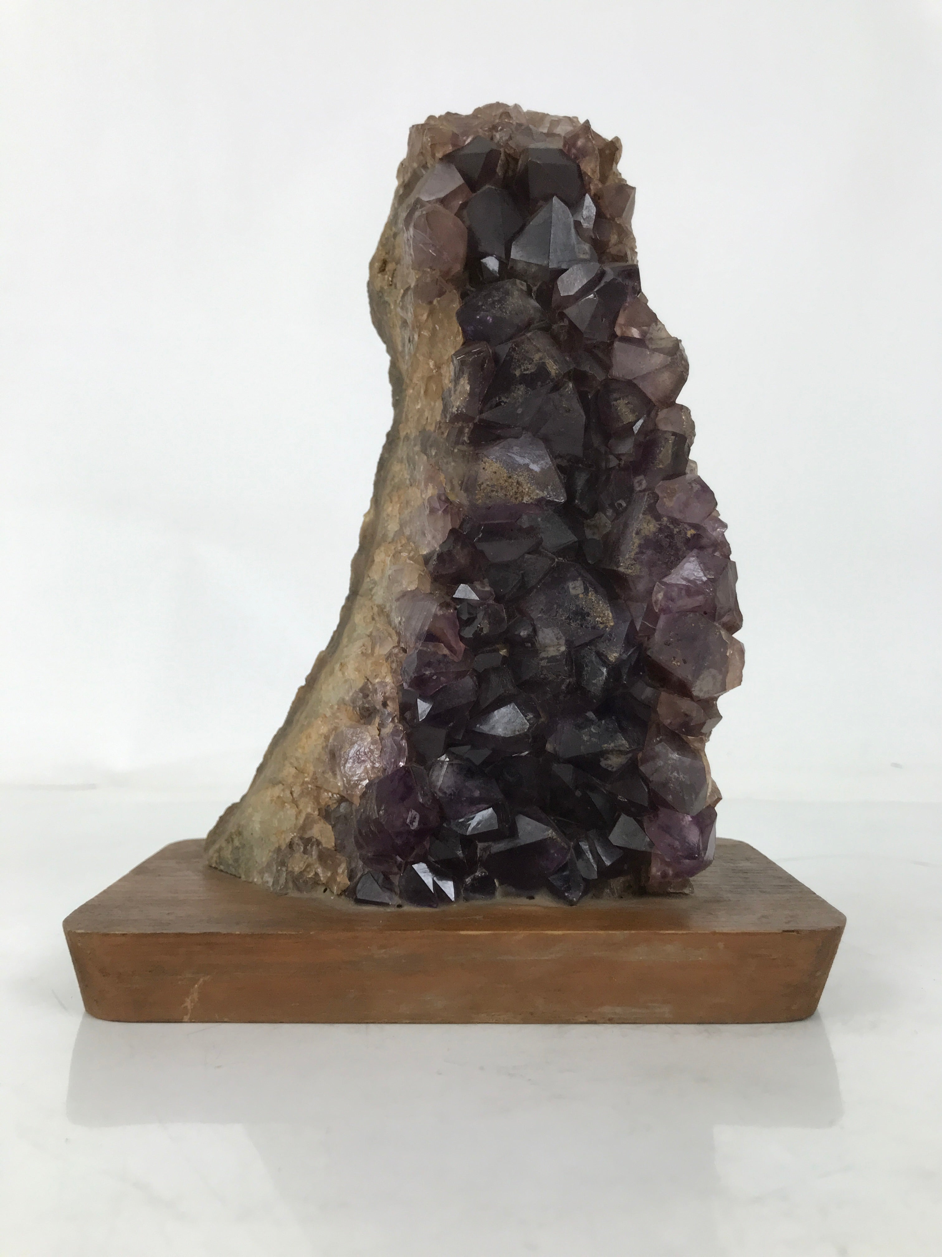 Japanese Amethyst Crystal Geode Viewing Stone Zen Buddhist Suiseki Statue JK850