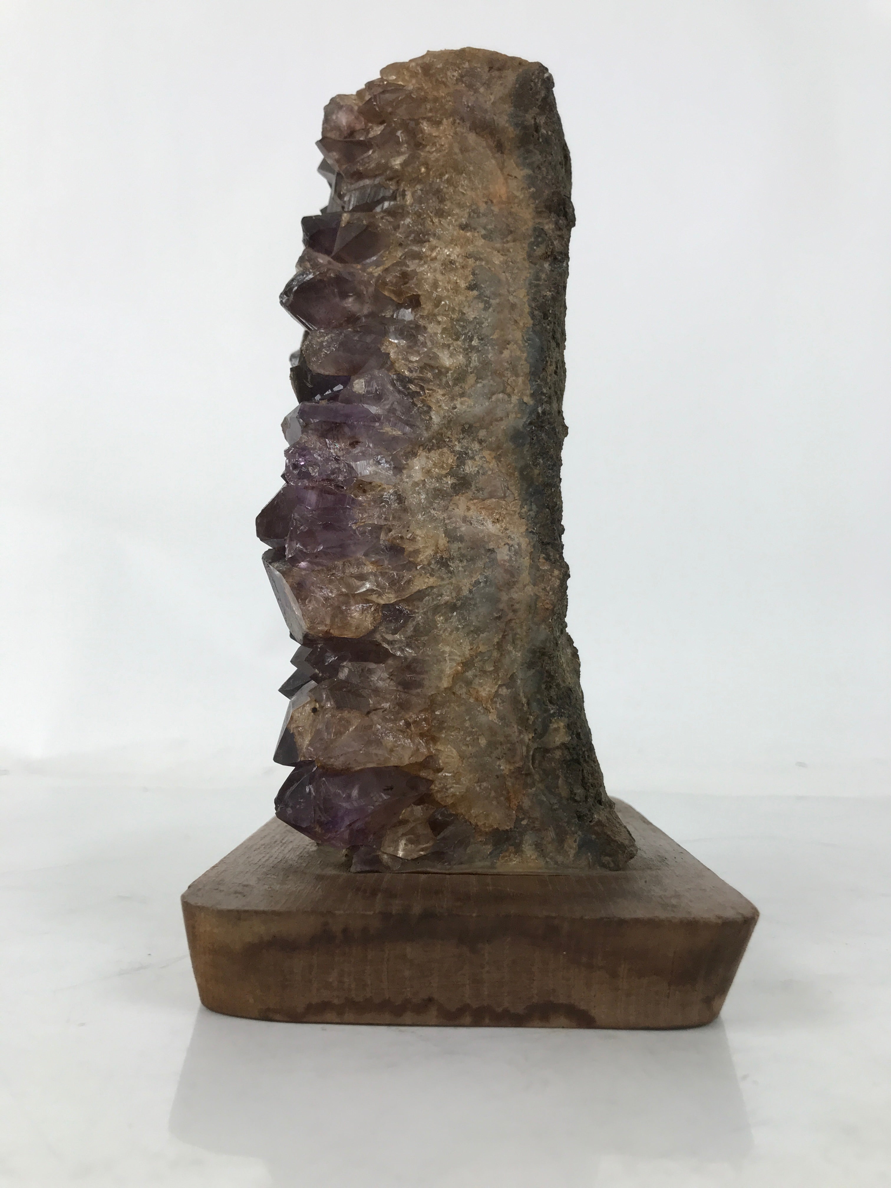 Japanese Amethyst Crystal Geode Viewing Stone Zen Buddhist Suiseki Statue JK850