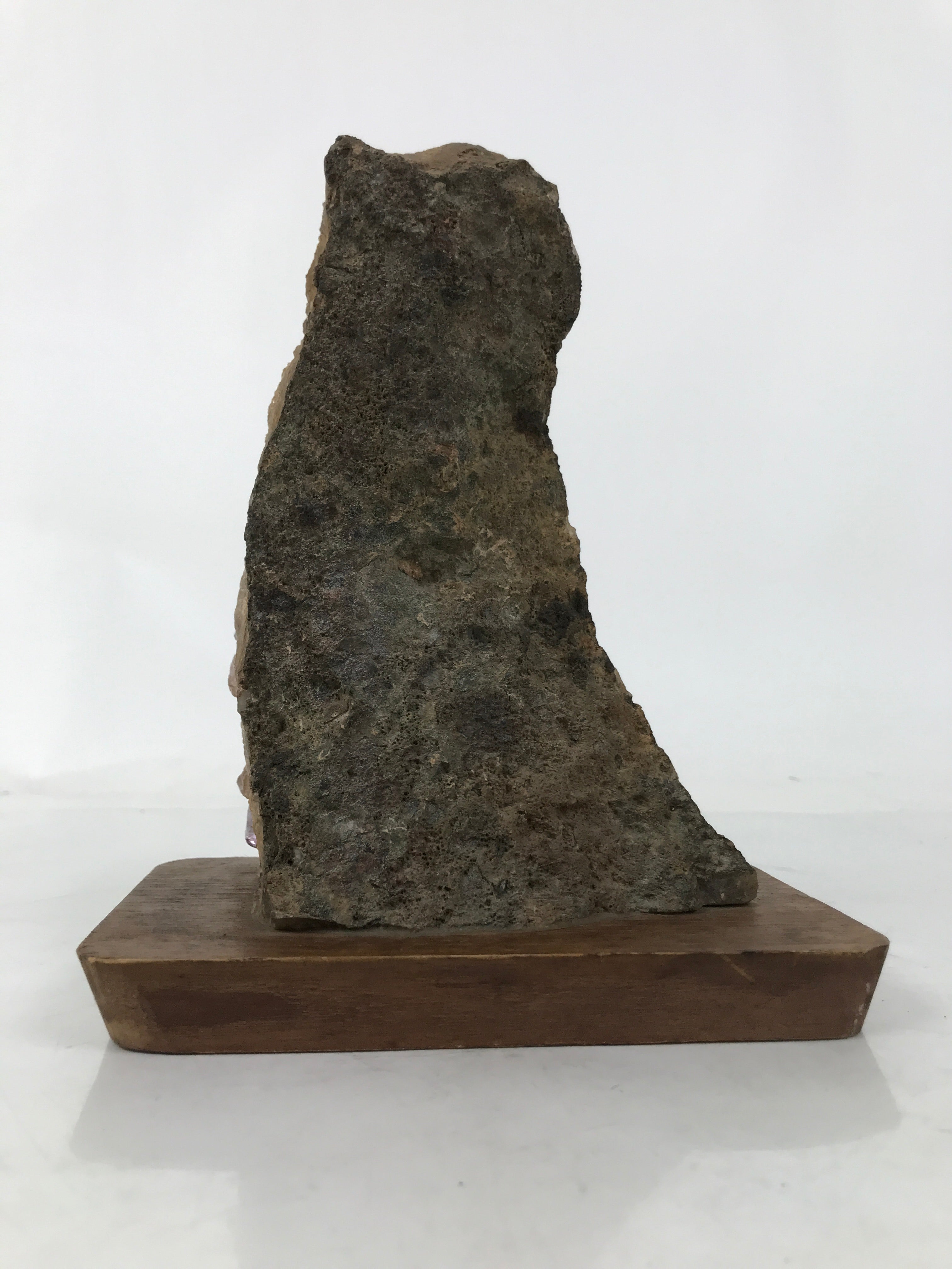 Japanese Amethyst Crystal Geode Viewing Stone Zen Buddhist Suiseki Statue JK850