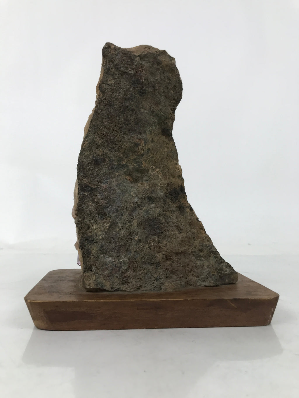 Japanese Amethyst Crystal Geode Viewing Stone Zen Buddhist Suiseki Statue JK850