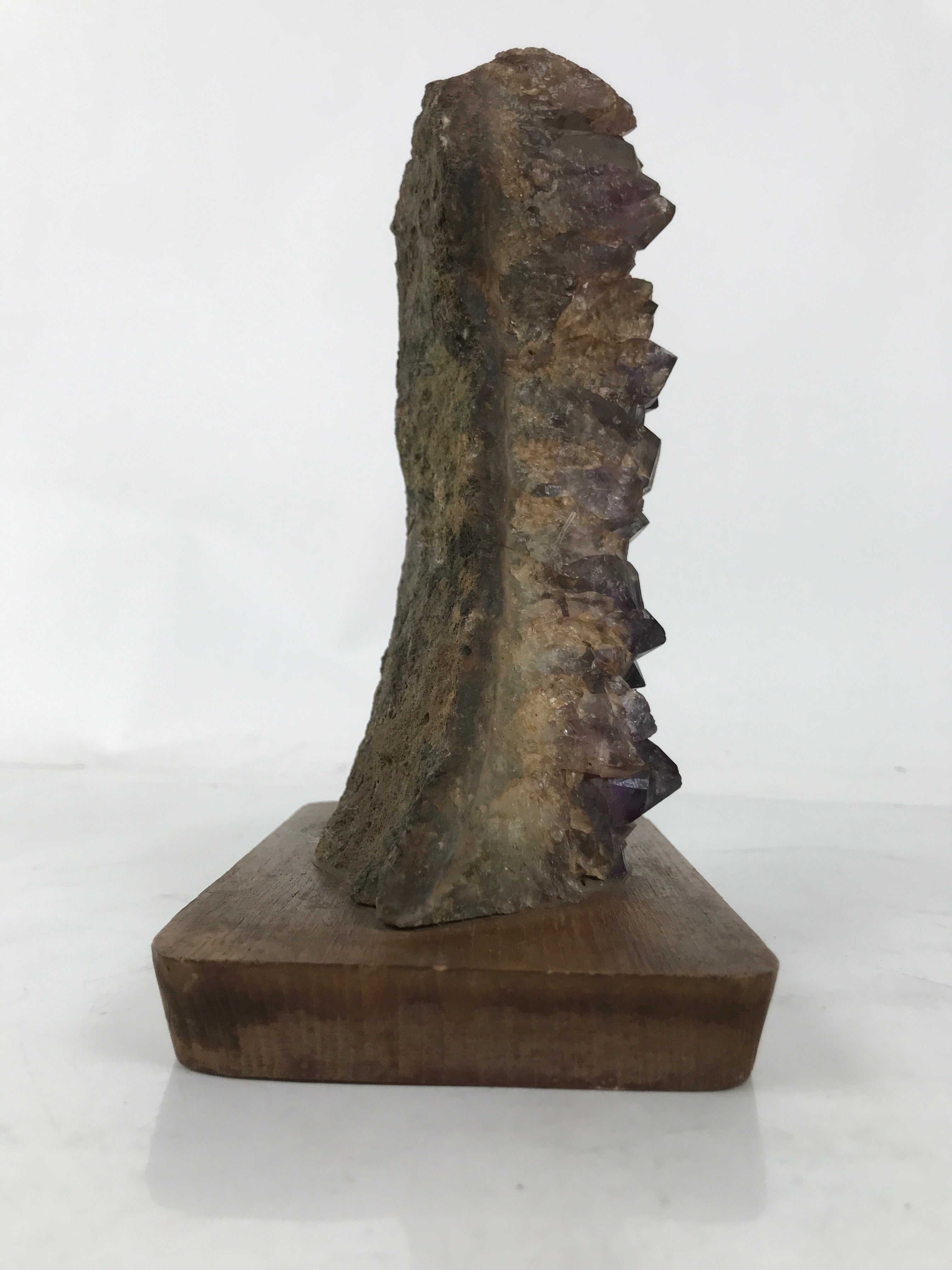 Japanese Amethyst Crystal Geode Viewing Stone Zen Buddhist Suiseki Statue JK850