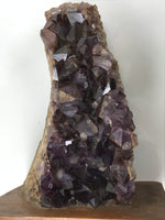 Japanese Amethyst Crystal Geode Viewing Stone Zen Buddhist Suiseki Statue JK850