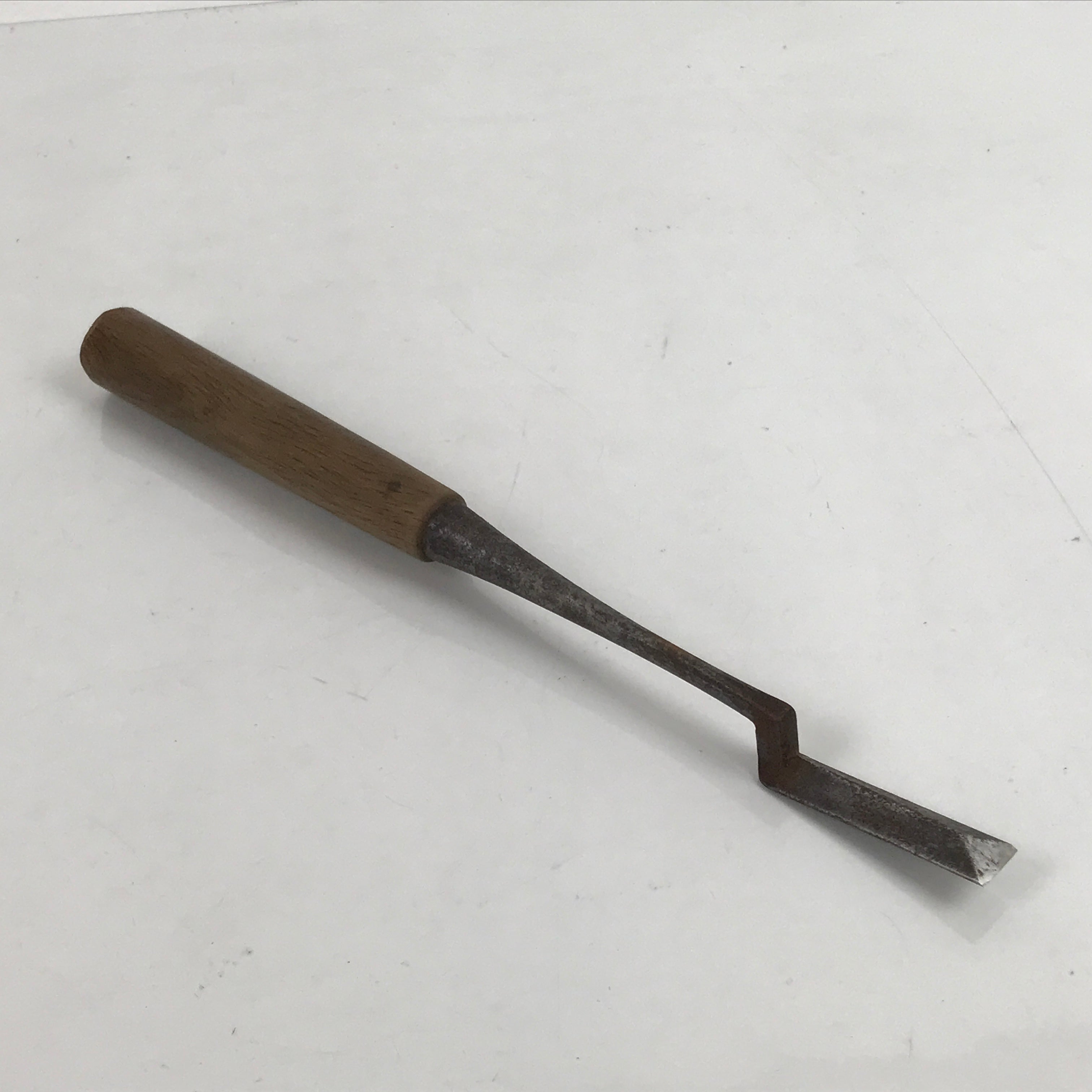 Japanese Angled Chisel Nomi Carpentry Vtg Wood Tool 28.5 cm Blade 12 mm T270