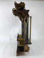 Japanese Antique C1880 Buddhist Altar Wood Lacquer Inner Temple Black Gold BA487