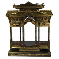 Japanese Antique C1880 Buddhist Altar Wood Lacquer Inner Temple Black Gold BA487