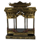 Japanese Antique C1880 Buddhist Altar Wood Lacquer Inner Temple Black Gold BA487