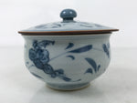 Japanese Arita Porcelain Lidded Teacup Sometsuke Flowers Blue White Yunomi TC602