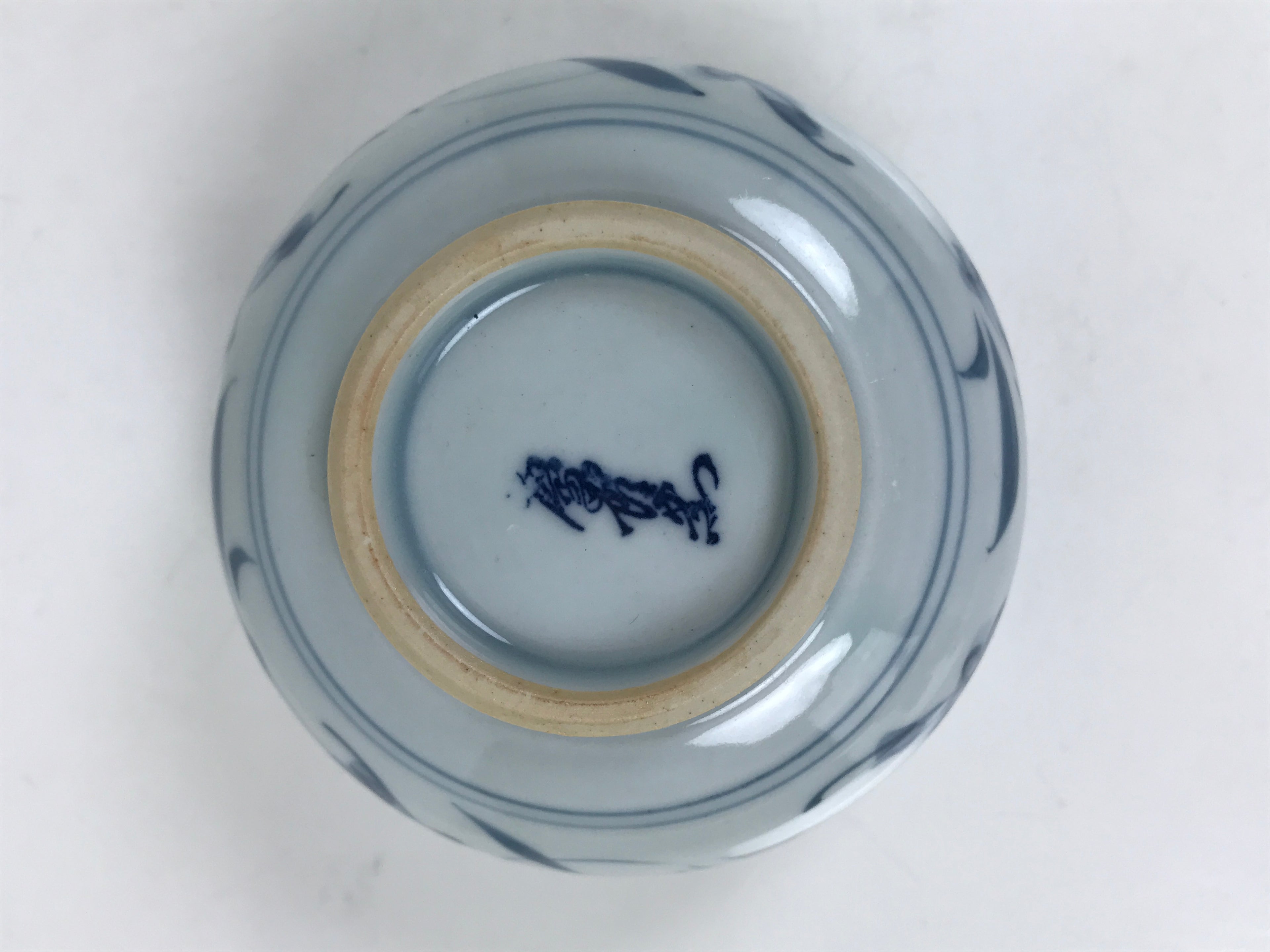 Japanese Arita Porcelain Lidded Teacup Sometsuke Flowers Blue White Yunomi TC602