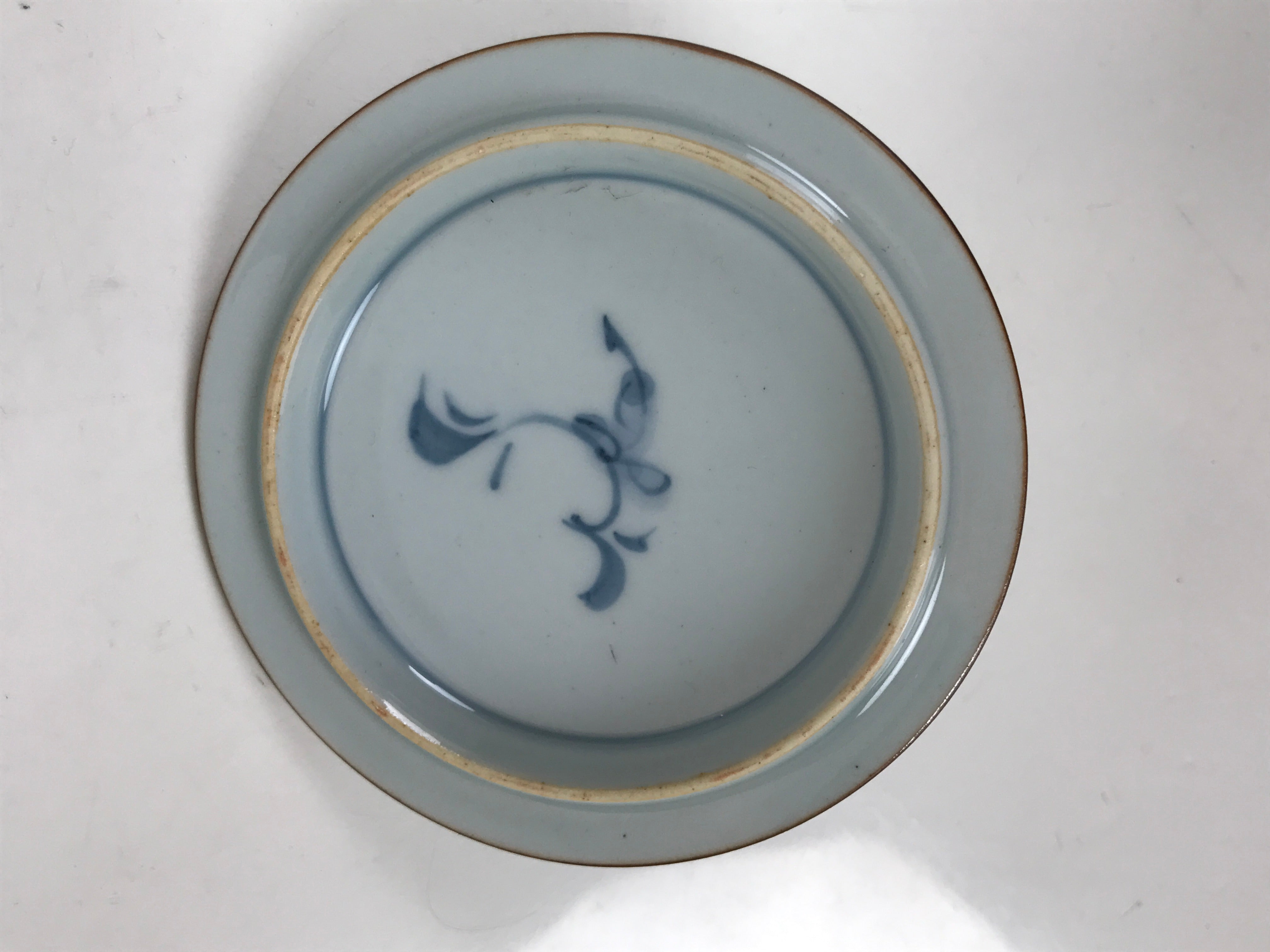 Japanese Arita Porcelain Lidded Teacup Sometsuke Flowers Blue White Yunomi TC602