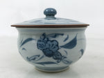 Japanese Arita Porcelain Lidded Teacup Sometsuke Flowers Blue White Yunomi TC603