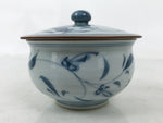 Japanese Arita Porcelain Lidded Teacup Sometsuke Flowers Blue White Yunomi TC603