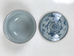 Japanese Arita Porcelain Lidded Teacup Sometsuke Flowers Blue White Yunomi TC603