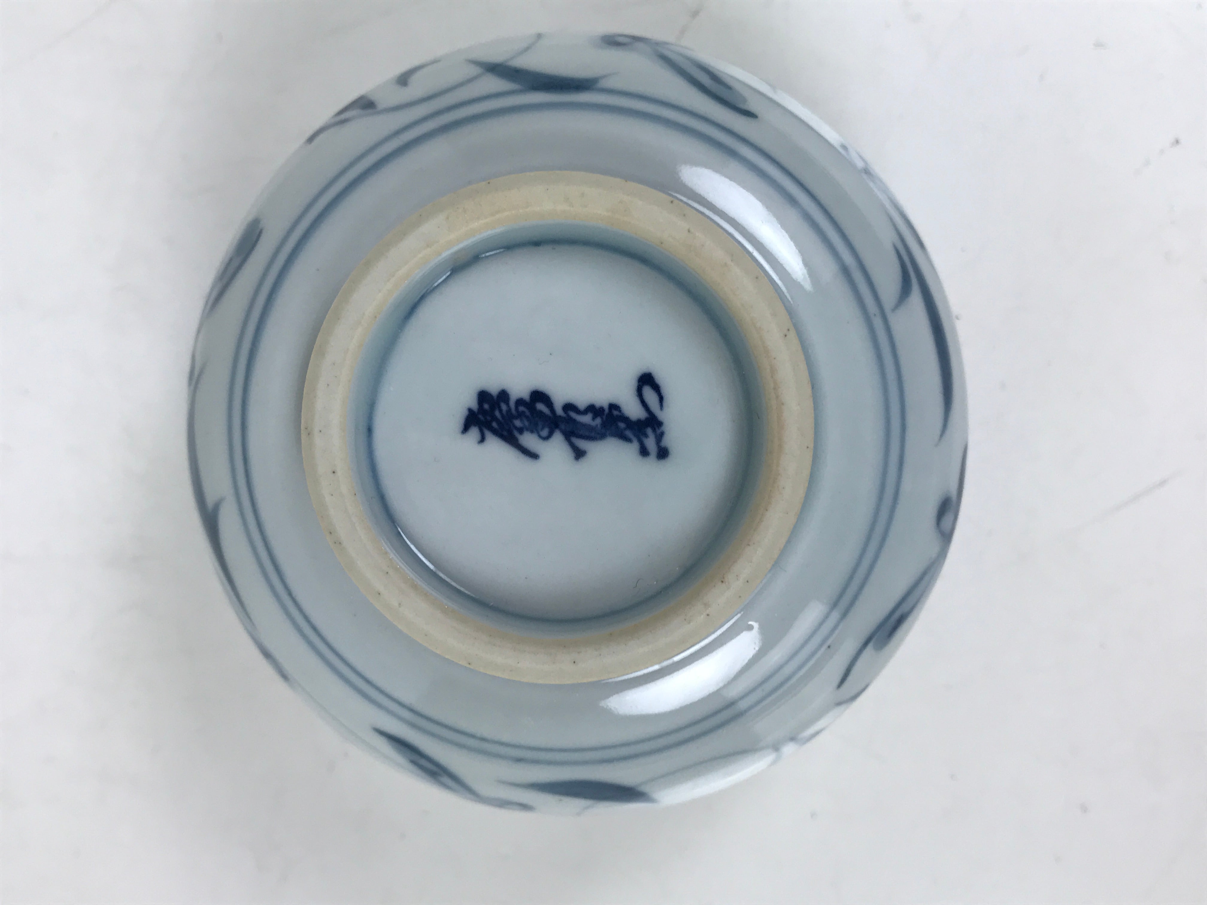 Japanese Arita Porcelain Lidded Teacup Sometsuke Flowers Blue White Yunomi TC603