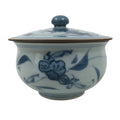 Japanese Arita Porcelain Lidded Teacup Sometsuke Flowers Blue White Yunomi TC603