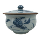 Japanese Arita Porcelain Lidded Teacup Sometsuke Flowers Blue White Yunomi TC603