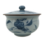 Japanese Arita Porcelain Lidded Teacup Sometsuke Flowers Blue White Yunomi TC603