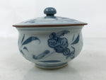 Japanese Arita Porcelain Lidded Teacup Sometsuke Flowers Blue White Yunomi TC604