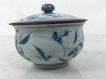 Japanese Arita Porcelain Lidded Teacup Sometsuke Flowers Blue White Yunomi TC604