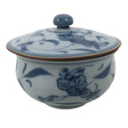 Japanese Arita Porcelain Lidded Teacup Sometsuke Flowers Blue White Yunomi TC604