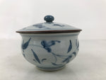 Japanese Arita Porcelain Lidded Teacup Sometsuke Flowers Blue White Yunomi TC605