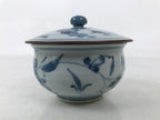 Japanese Arita Porcelain Lidded Teacup Sometsuke Flowers Blue White Yunomi TC605