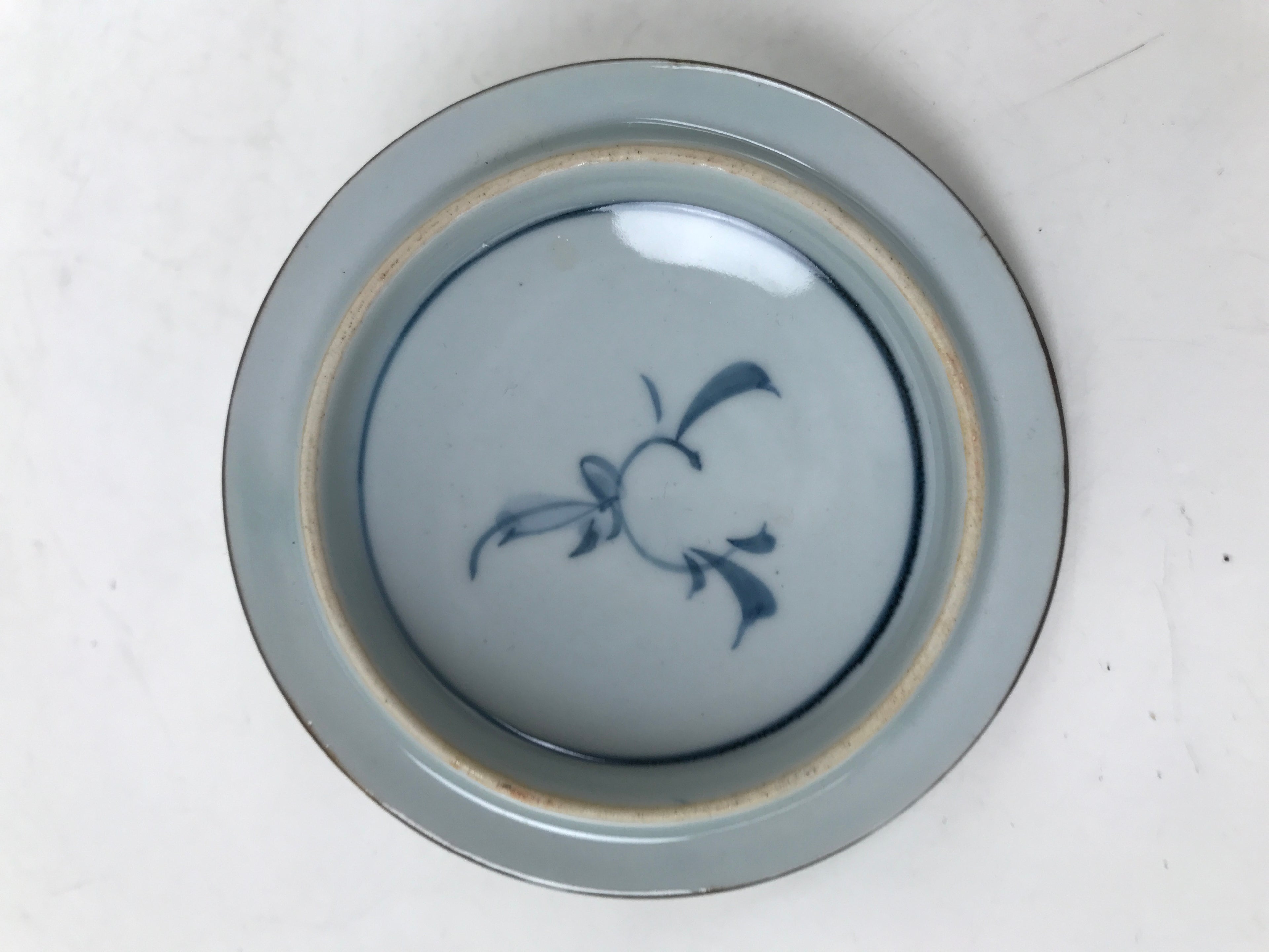 Japanese Arita Porcelain Lidded Teacup Sometsuke Flowers Blue White Yunomi TC605
