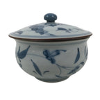 Japanese Arita Porcelain Lidded Teacup Sometsuke Flowers Blue White Yunomi TC605