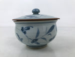 Japanese Arita Porcelain Lidded Teacup Sometsuke Flowers Blue White Yunomi TC606