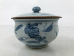 Japanese Arita Porcelain Lidded Teacup Sometsuke Flowers Blue White Yunomi TC606