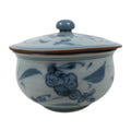 Japanese Arita Porcelain Lidded Teacup Sometsuke Flowers Blue White Yunomi TC606