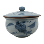 Japanese Arita Porcelain Lidded Teacup Sometsuke Flowers Blue White Yunomi TC606