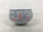 Japanese Arita Porcelain Teacup Vtg Berry Leaves Pink Blue Sencha Yunomi TC581