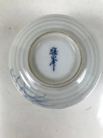 Japanese Arita Porcelain Teacup Vtg Berry Leaves Pink Blue Sencha Yunomi TC581
