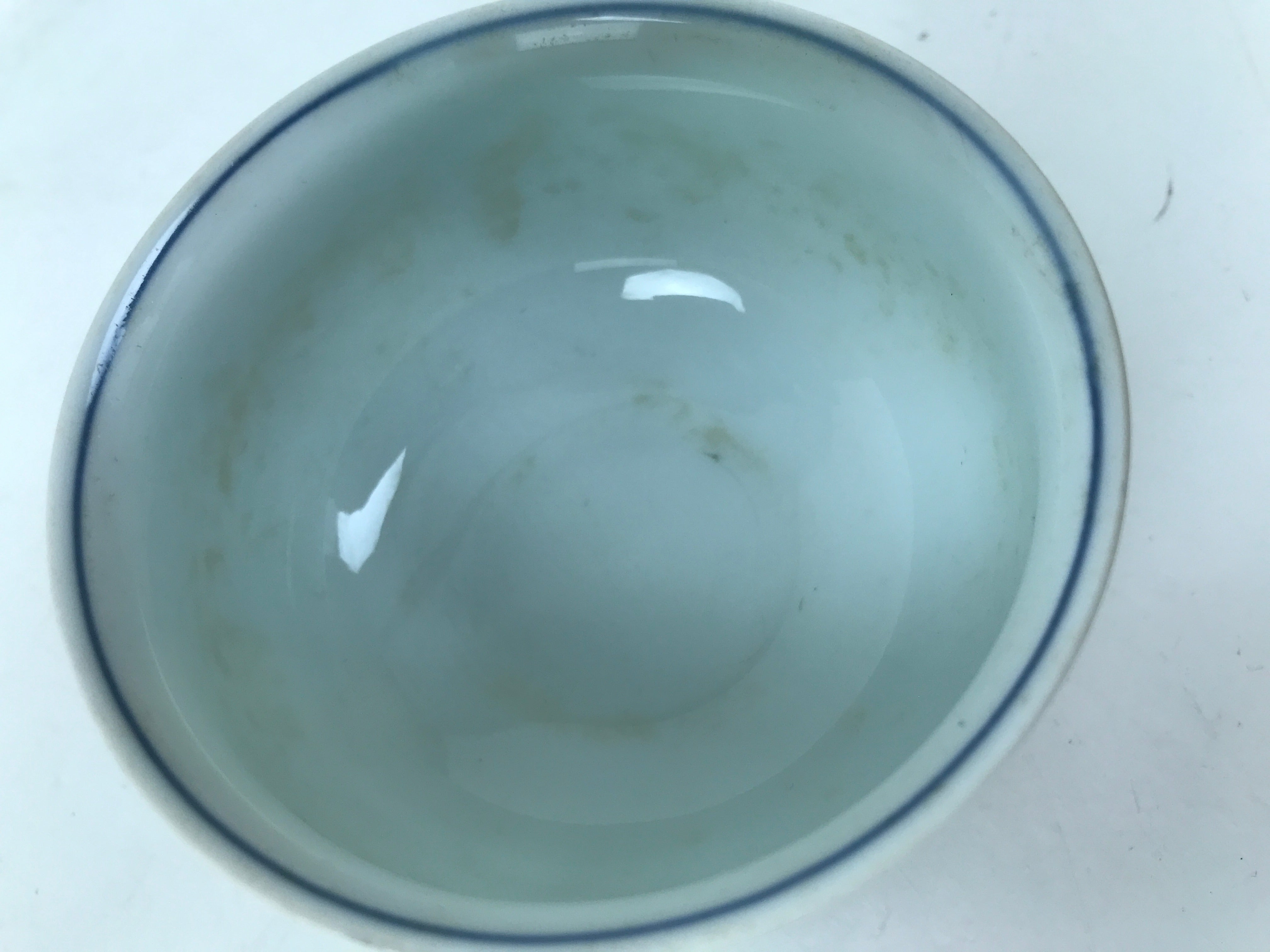Japanese Arita Porcelain Teacup Vtg Red Blue Lotus Flower Sencha Yunomi TC575