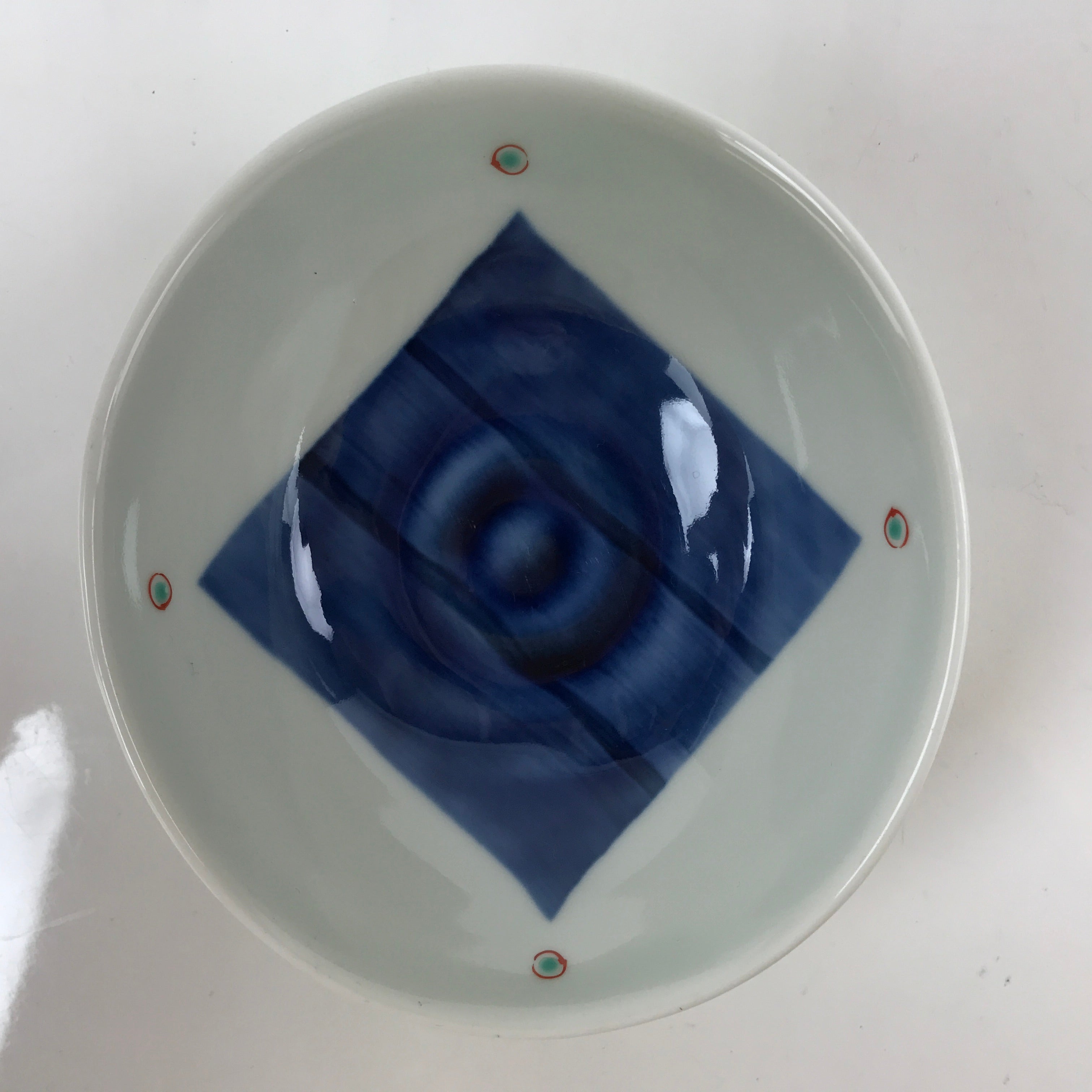 Japanese Arita Ware Porcelain Bowl Kobachi Vtg Side Dish White Blue Square PY964