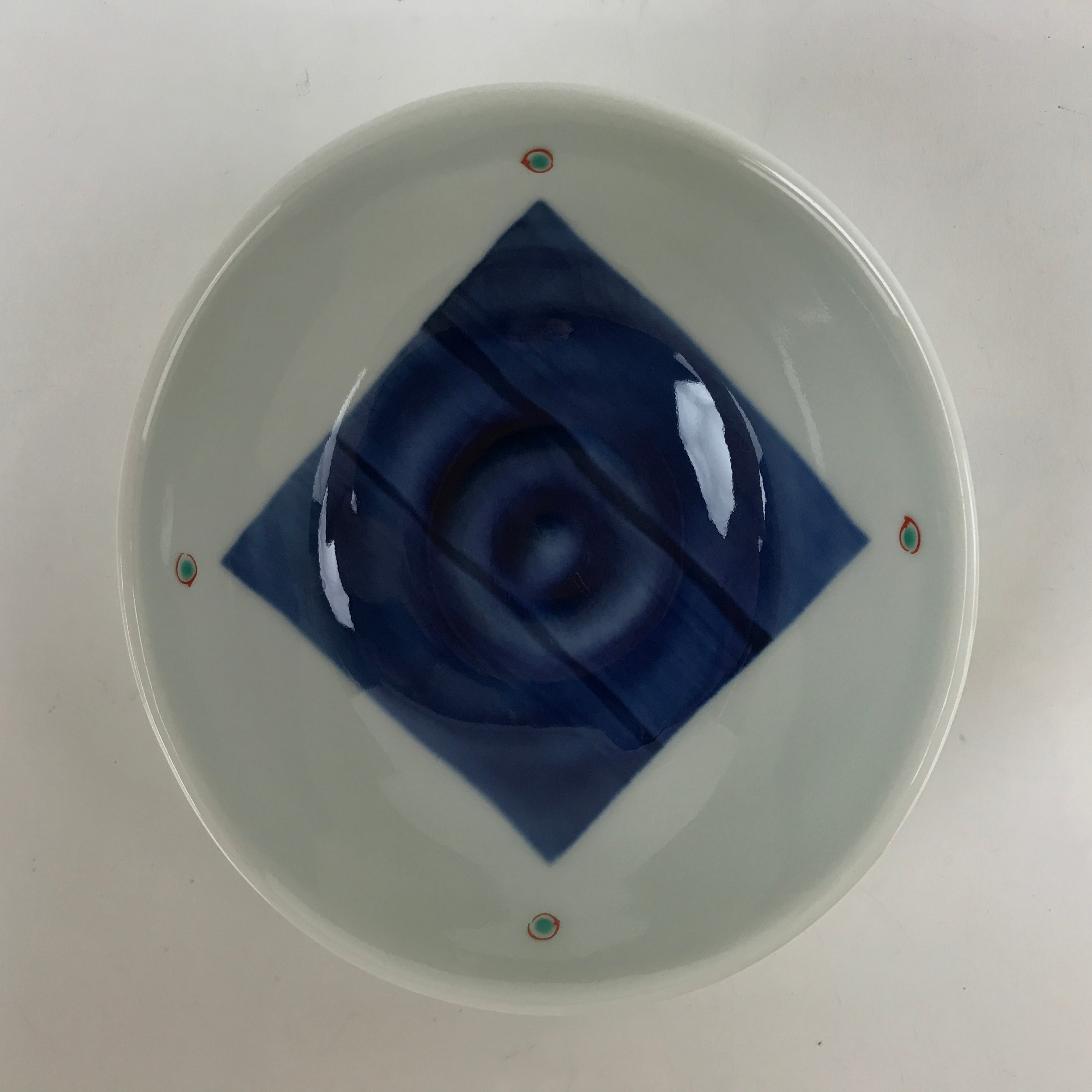 Japanese Arita Ware Porcelain Bowl Kobachi Vtg Side Dish White Blue Square PY968