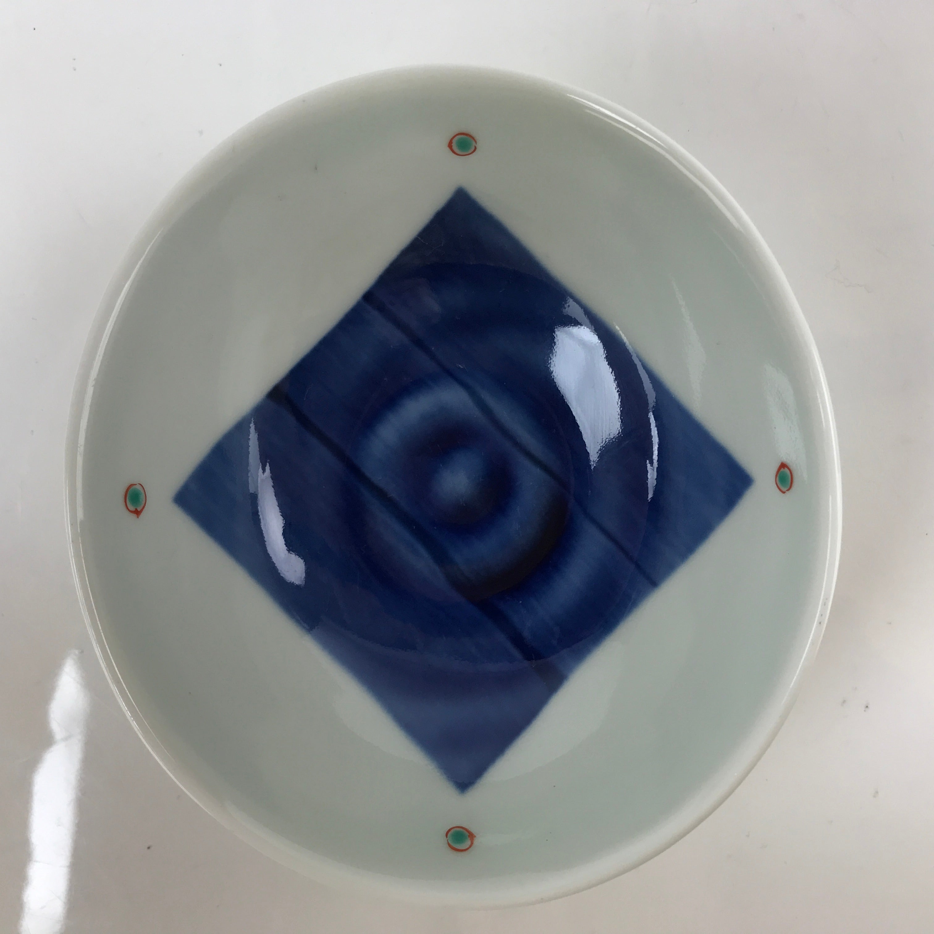 Japanese Arita Ware Porcelain Bowl Kobachi Vtg Side Dish White Blue Square PY969