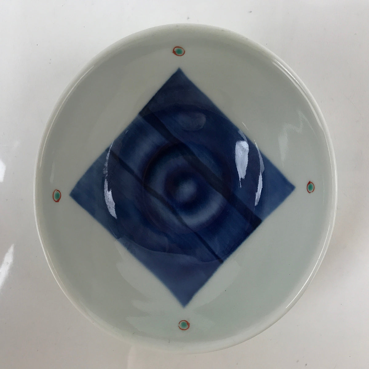 Japanese Arita Ware Porcelain Bowl Kobachi Vtg Side Dish White Blue Square PY972