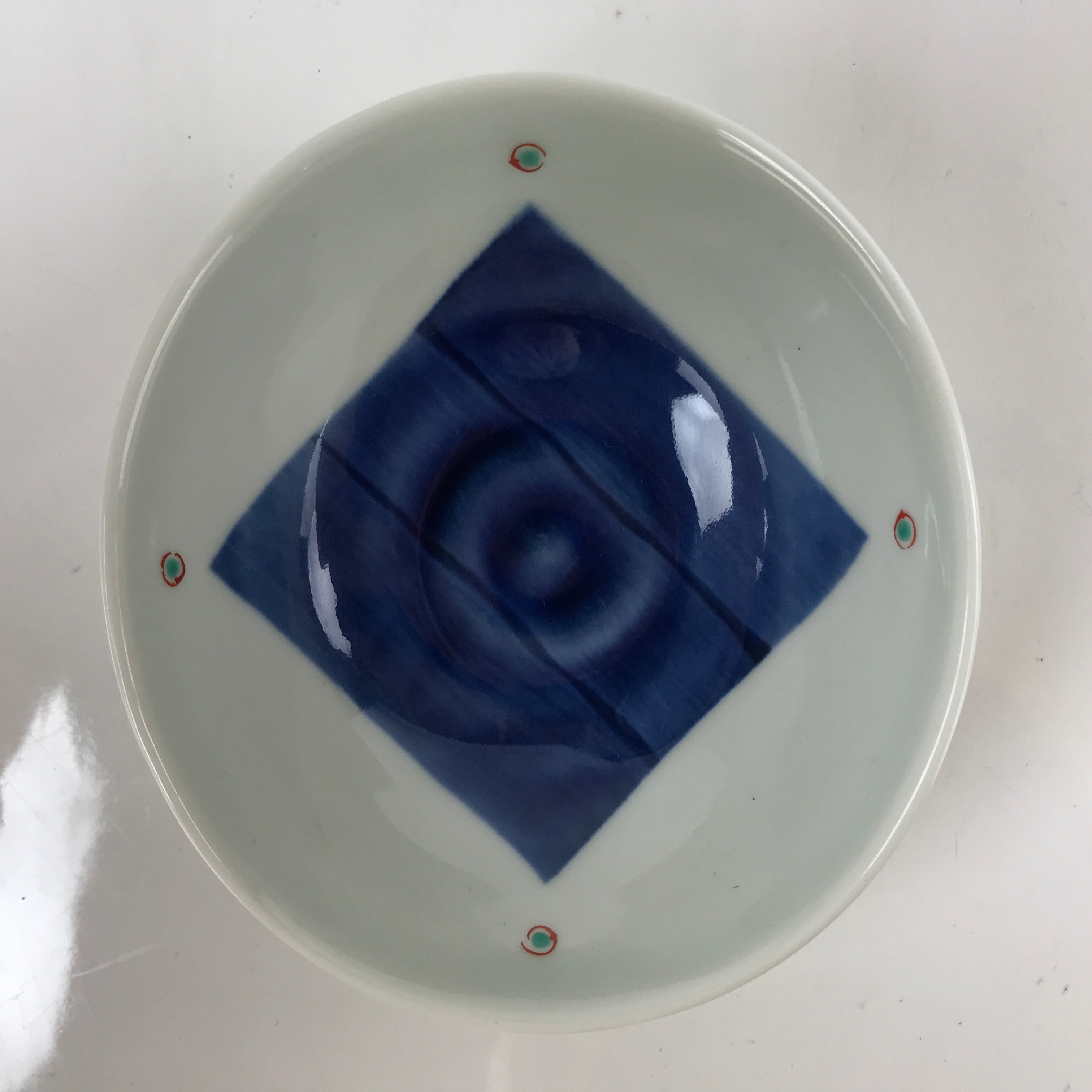 Japanese Arita Ware Porcelain Bowl Kobachi Vtg Side Dish White Blue Square PY973