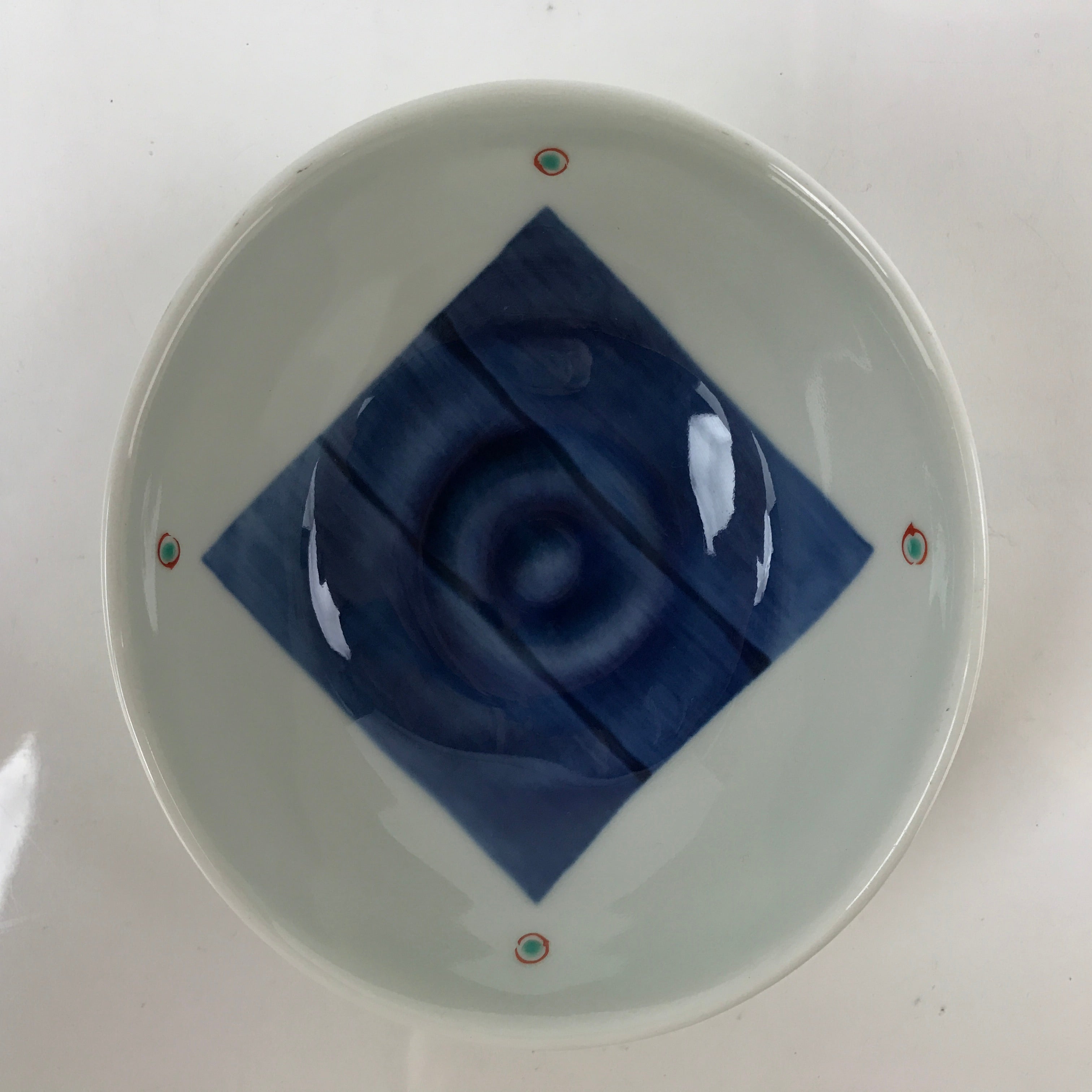 Japanese Arita Ware Porcelain Bowl Kobachi Vtg Side Dish White Blue Square PY975