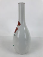 Japanese Arita Ware Porcelain Flower Vase Vtg Ikebana Kabin Flower Red Box PX724
