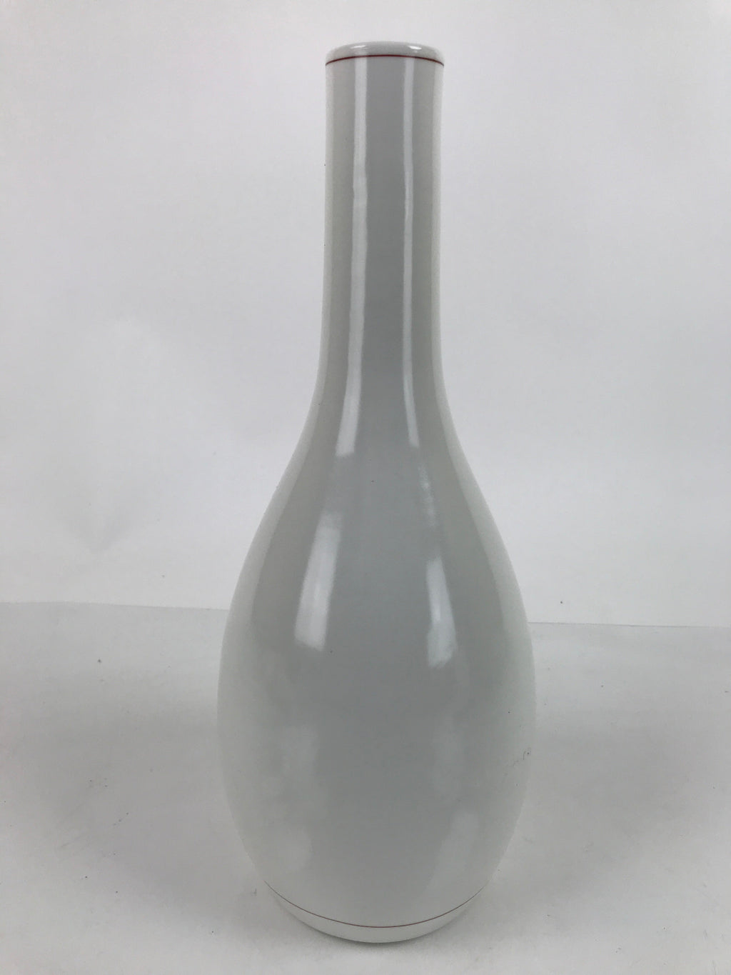 Japanese Arita Ware Porcelain Flower Vase Vtg Ikebana Kabin Flower Red Box PX724