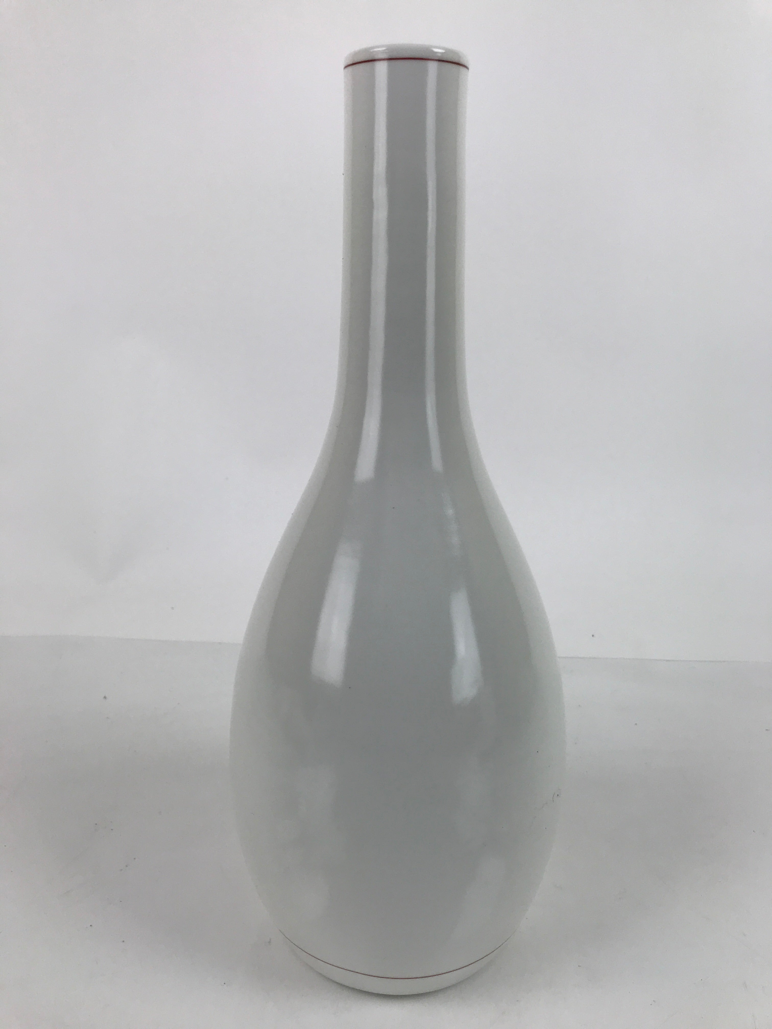 Japanese Arita Ware Porcelain Flower Vase Vtg Ikebana Kabin Flower Red Box PX724
