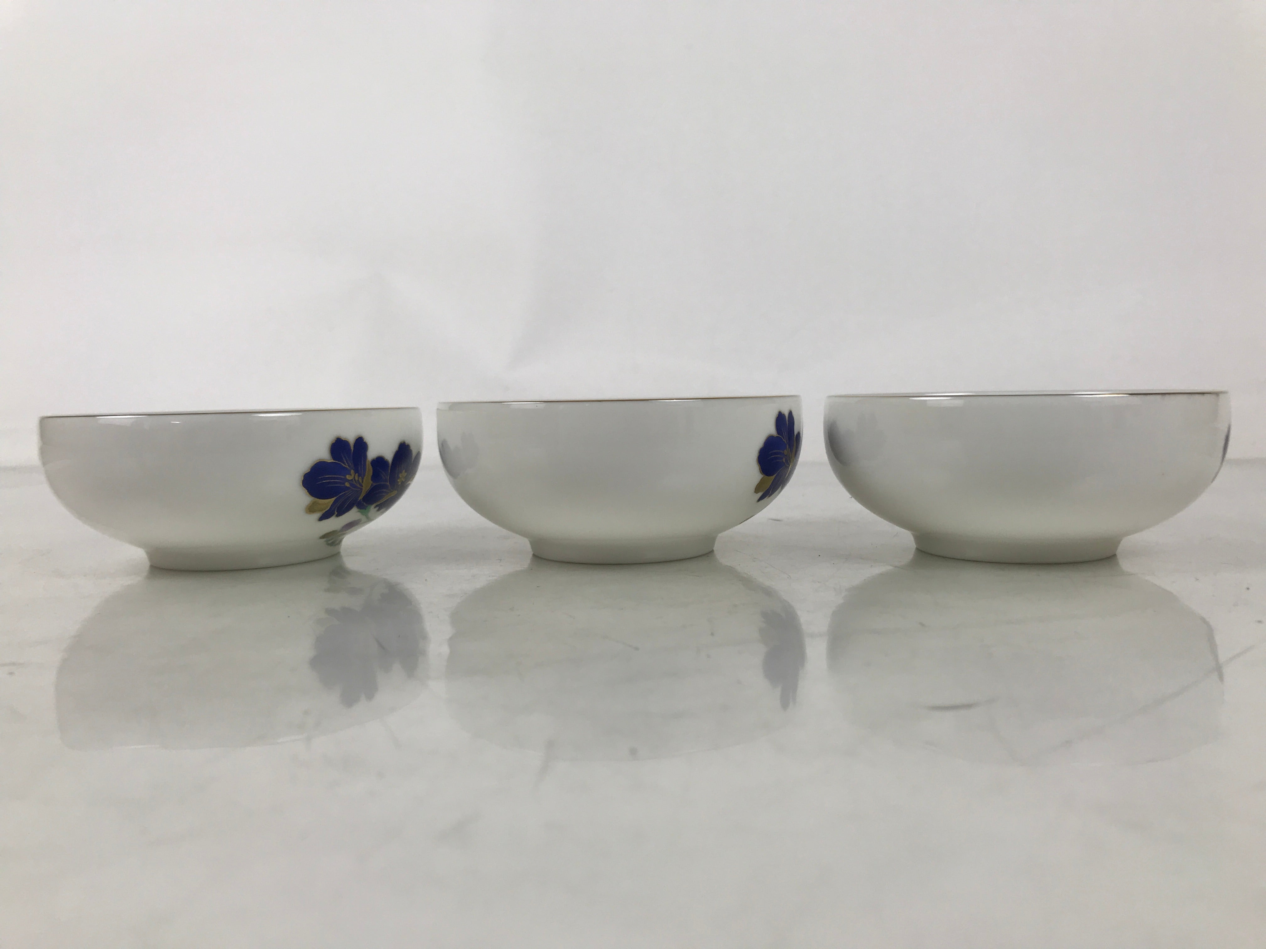Japanese Arita Ware Porcelain Small Bowls 6pc Set Vtg Kozuke Blue Flower PX792